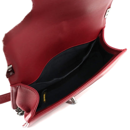 Chanel Red Leather Boy