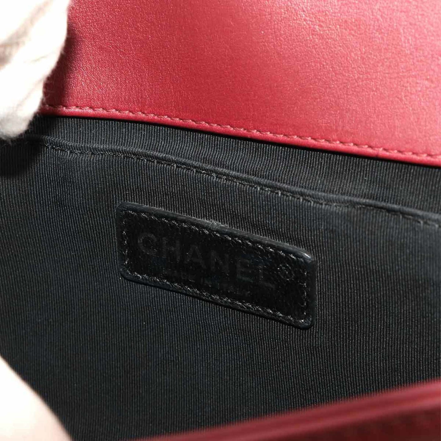Chanel Red Leather Boy