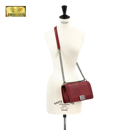 Chanel Red Leather Boy
