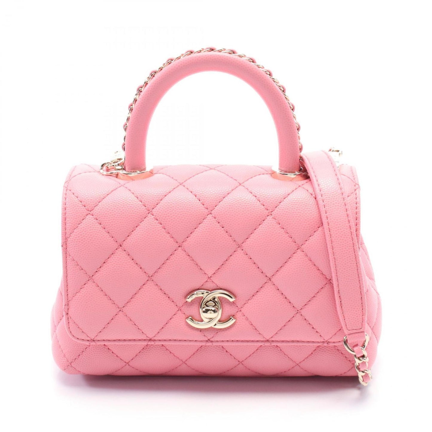 Chanel Pink Leather Coco Handle