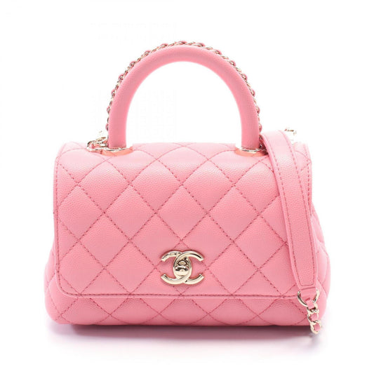 Chanel Pink Leather Coco Handle