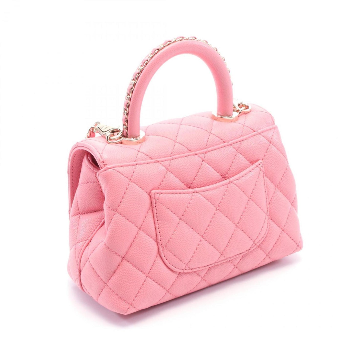 Chanel Pink Leather Coco Handle