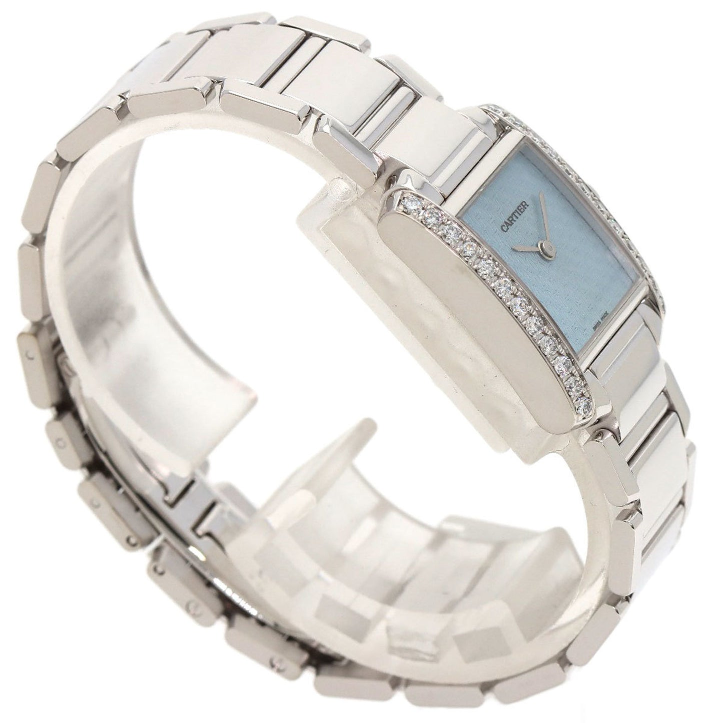 Cartier Blue White Gold Tank Française