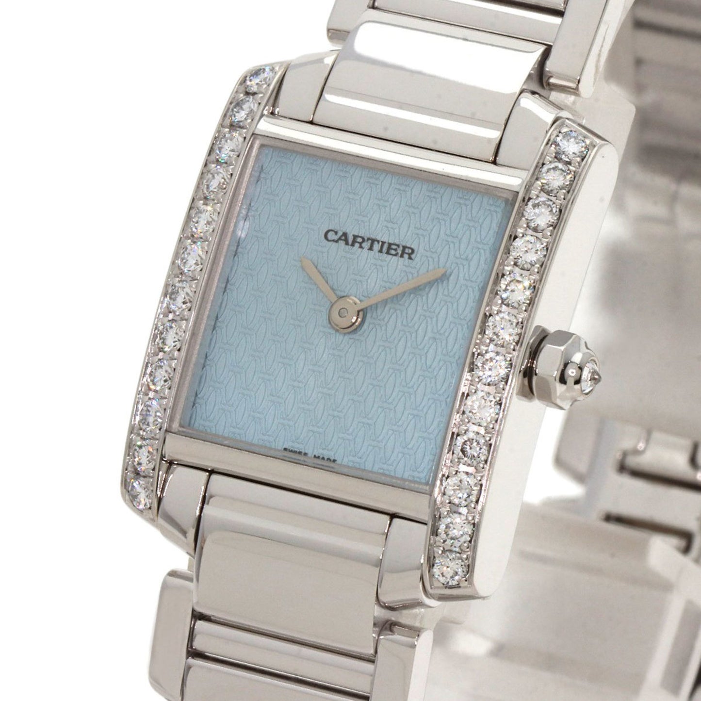 Cartier Blue White Gold Tank Française