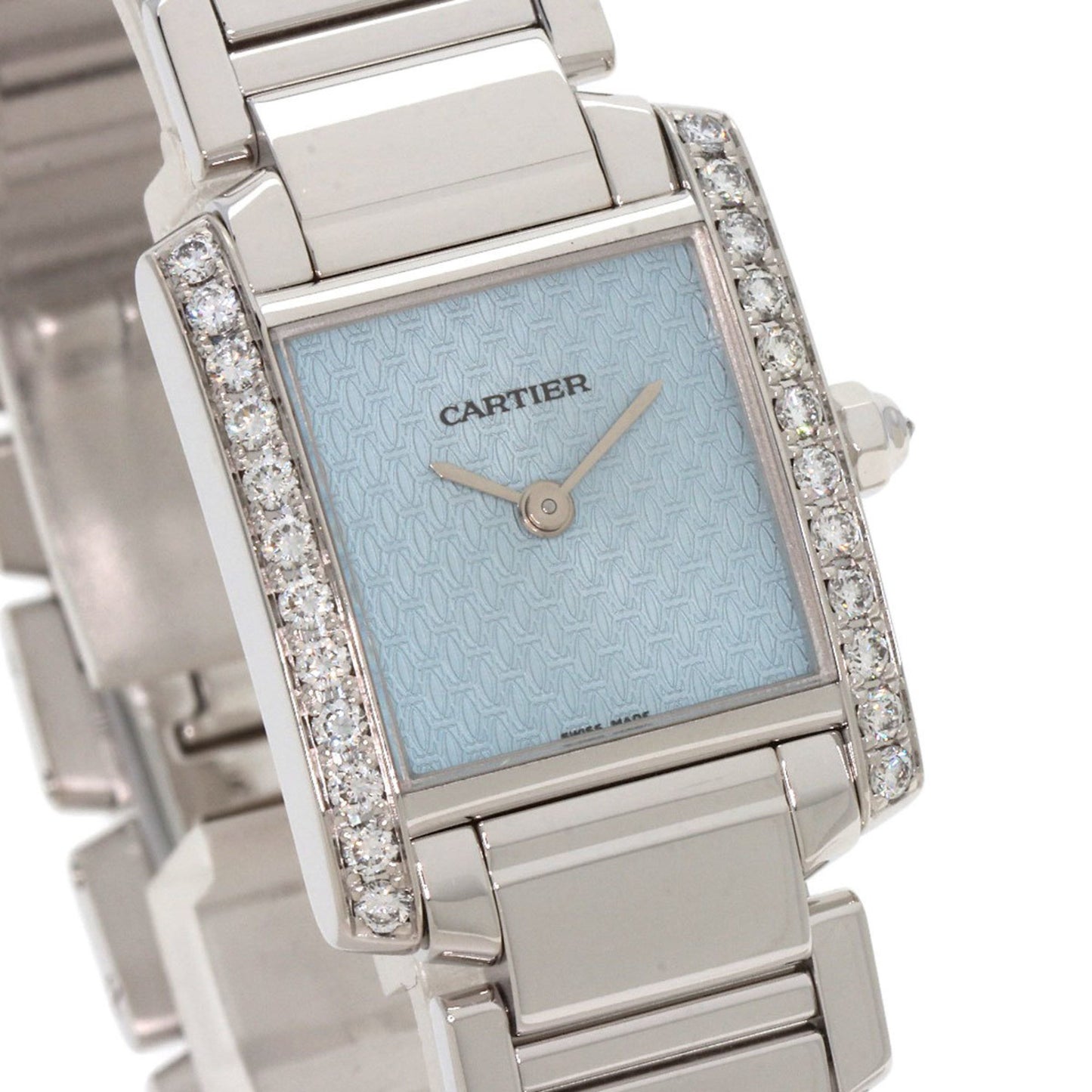 Cartier Blue White Gold Tank Française