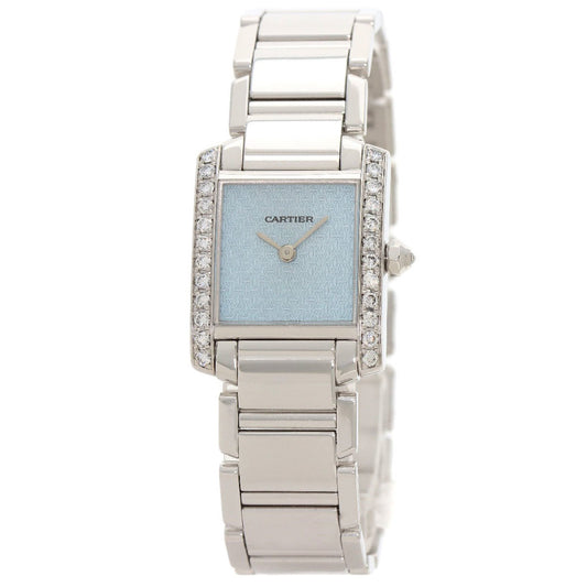 Cartier Blue White Gold Tank Française