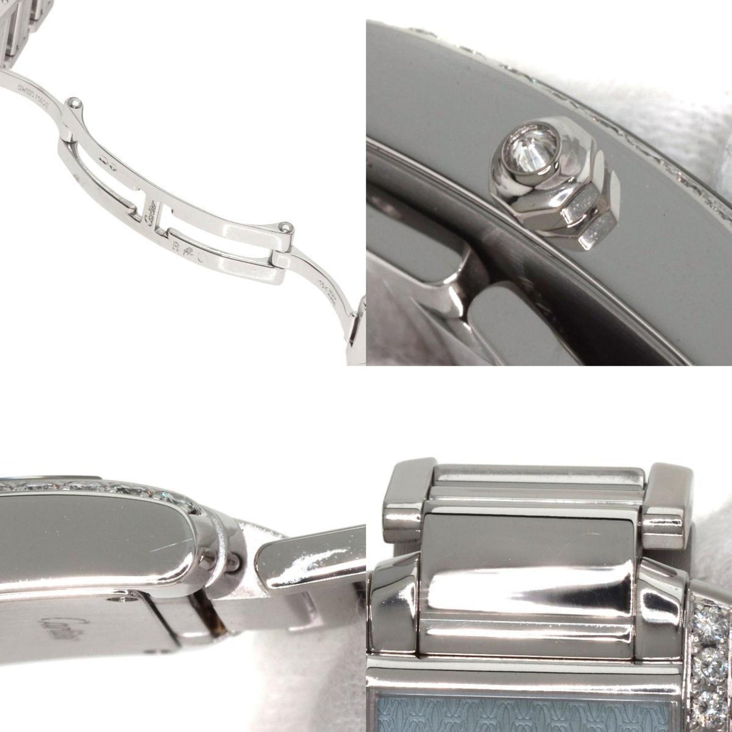 Cartier Blue White Gold Tank Française