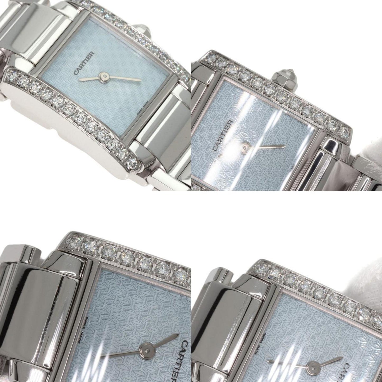 Cartier Blue White Gold Tank Française