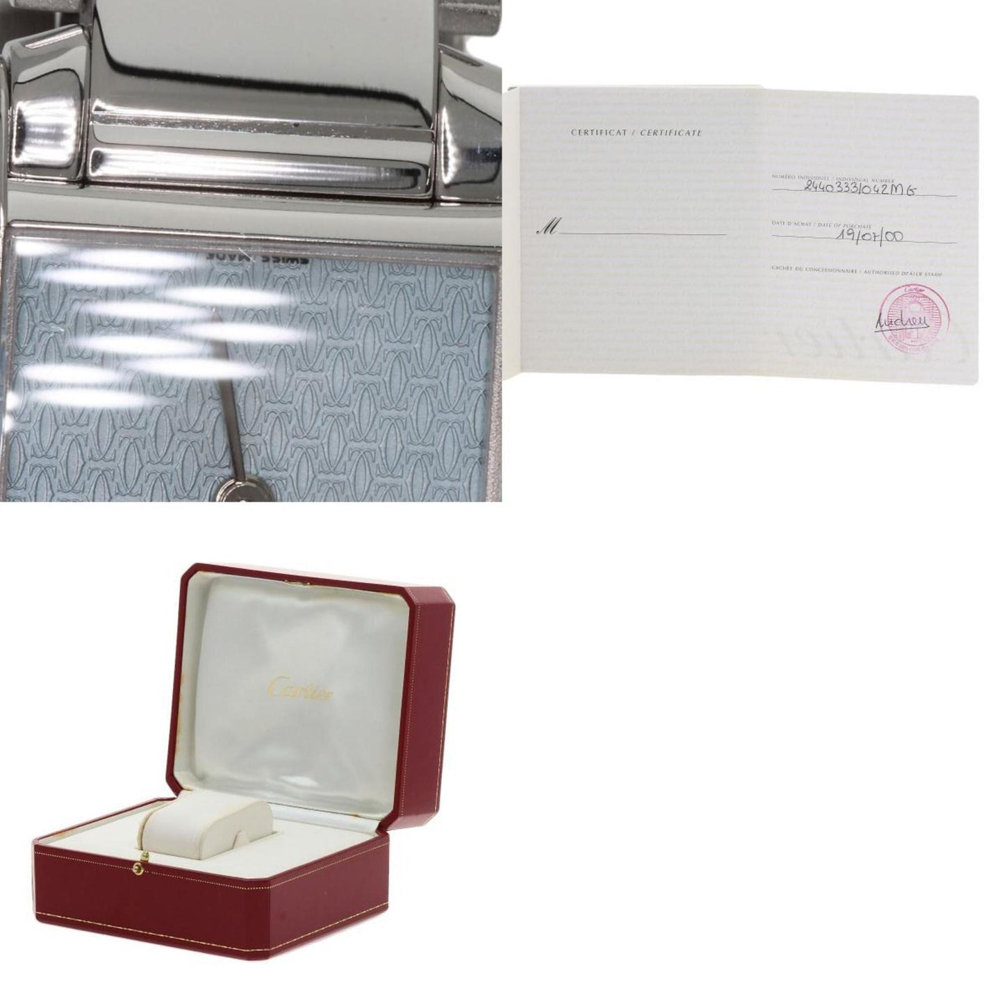 Cartier Blue White Gold Tank Française