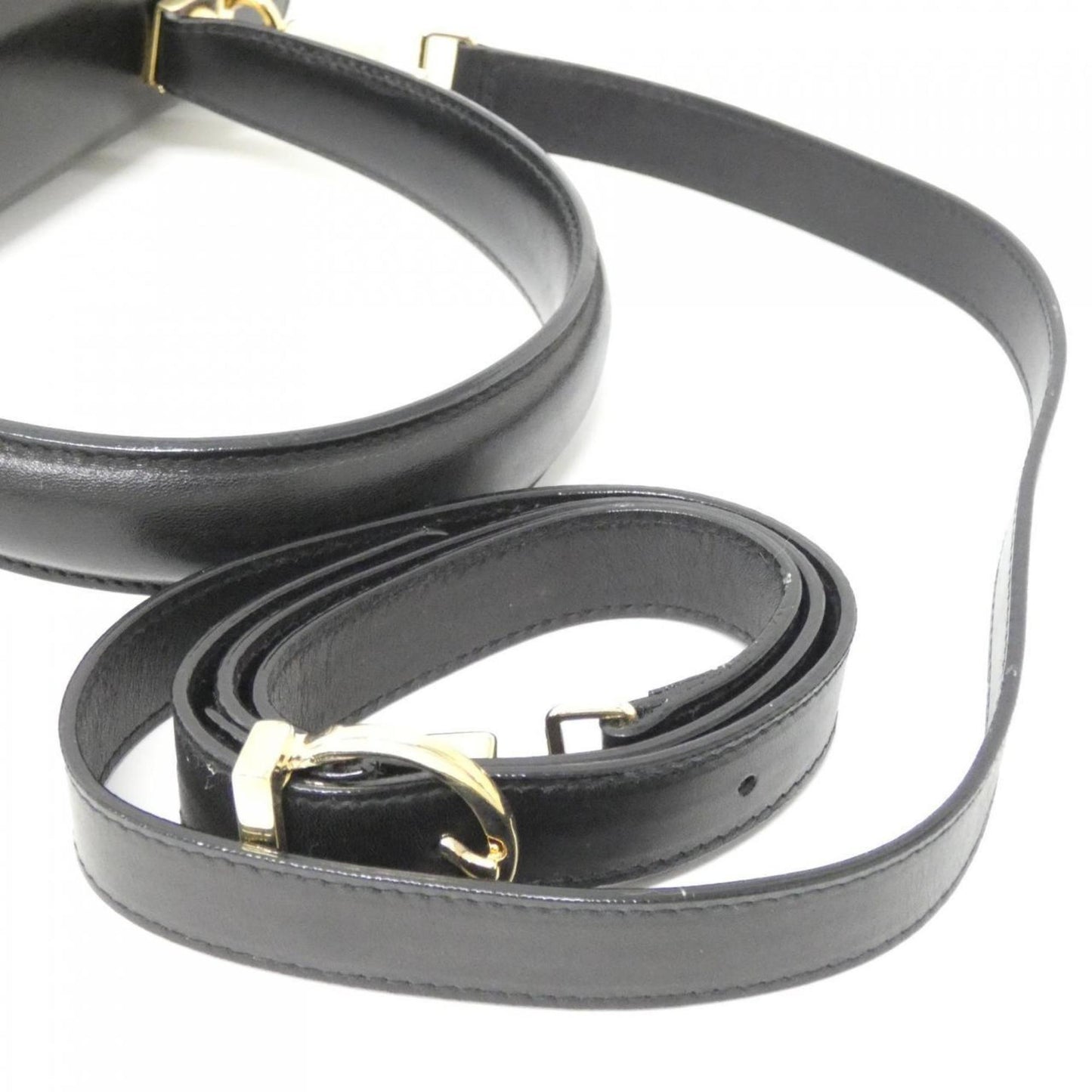 Salvatore Ferragamo Black Leather Gancini