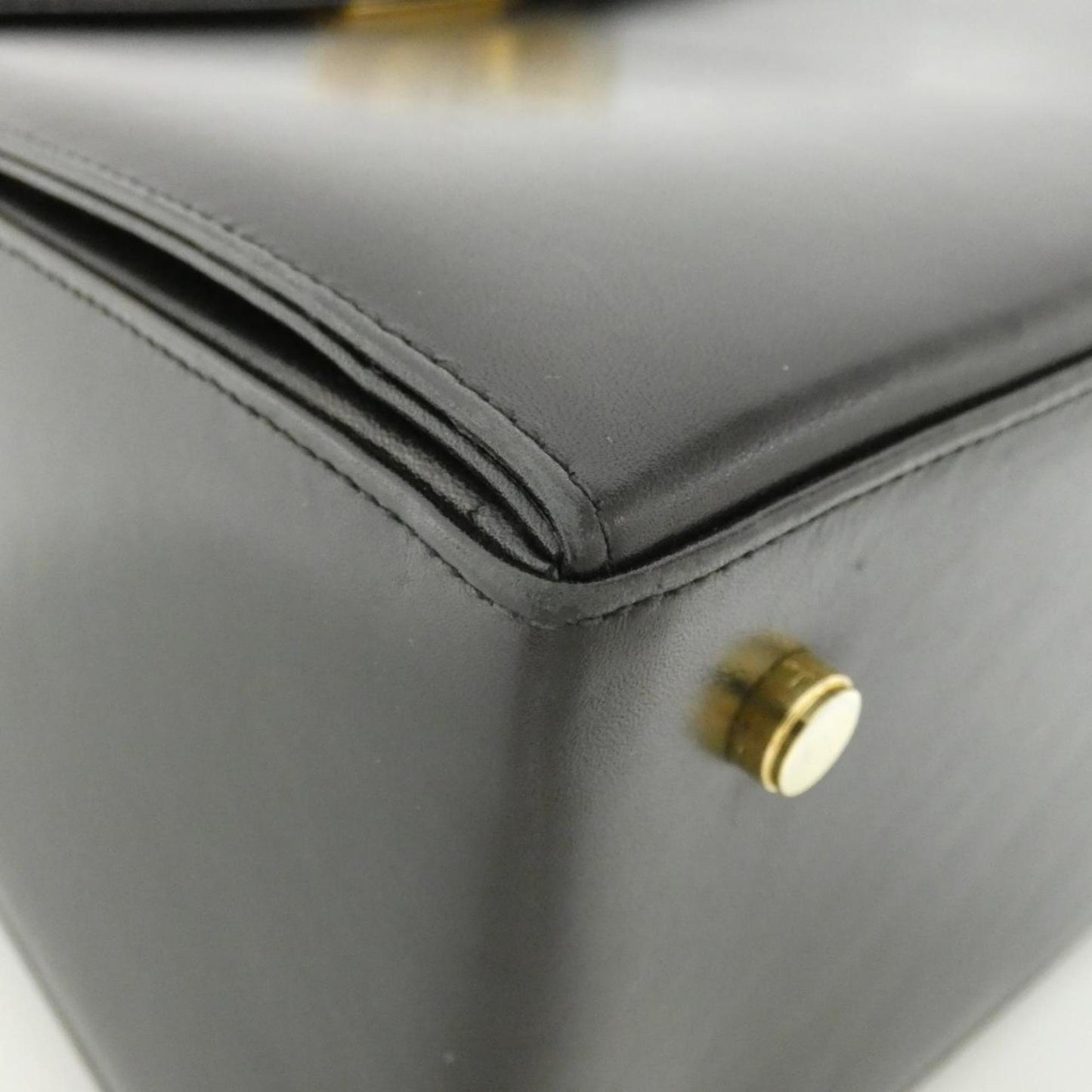 Salvatore Ferragamo Black Leather Gancini