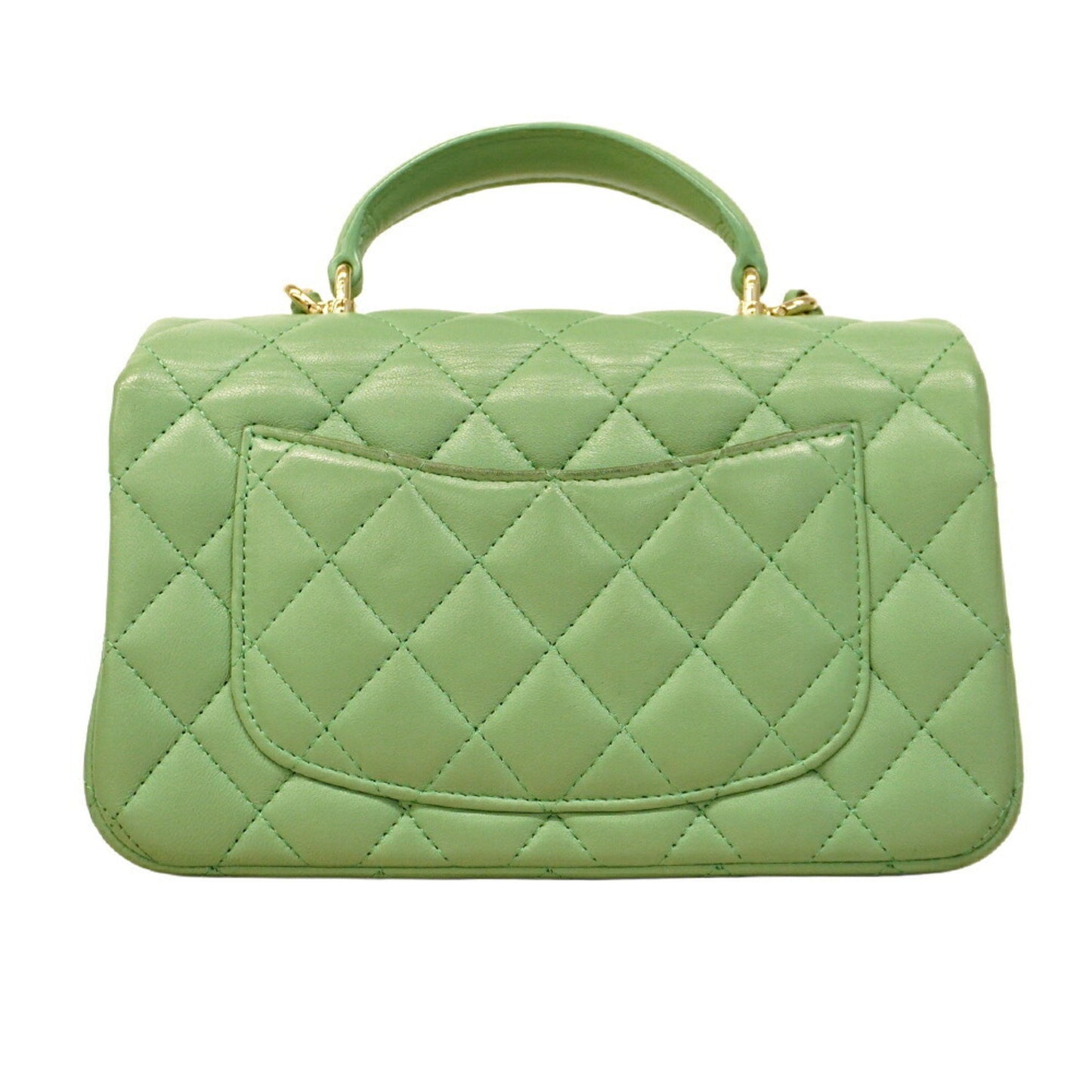 Chanel Green Leather Coco Handle