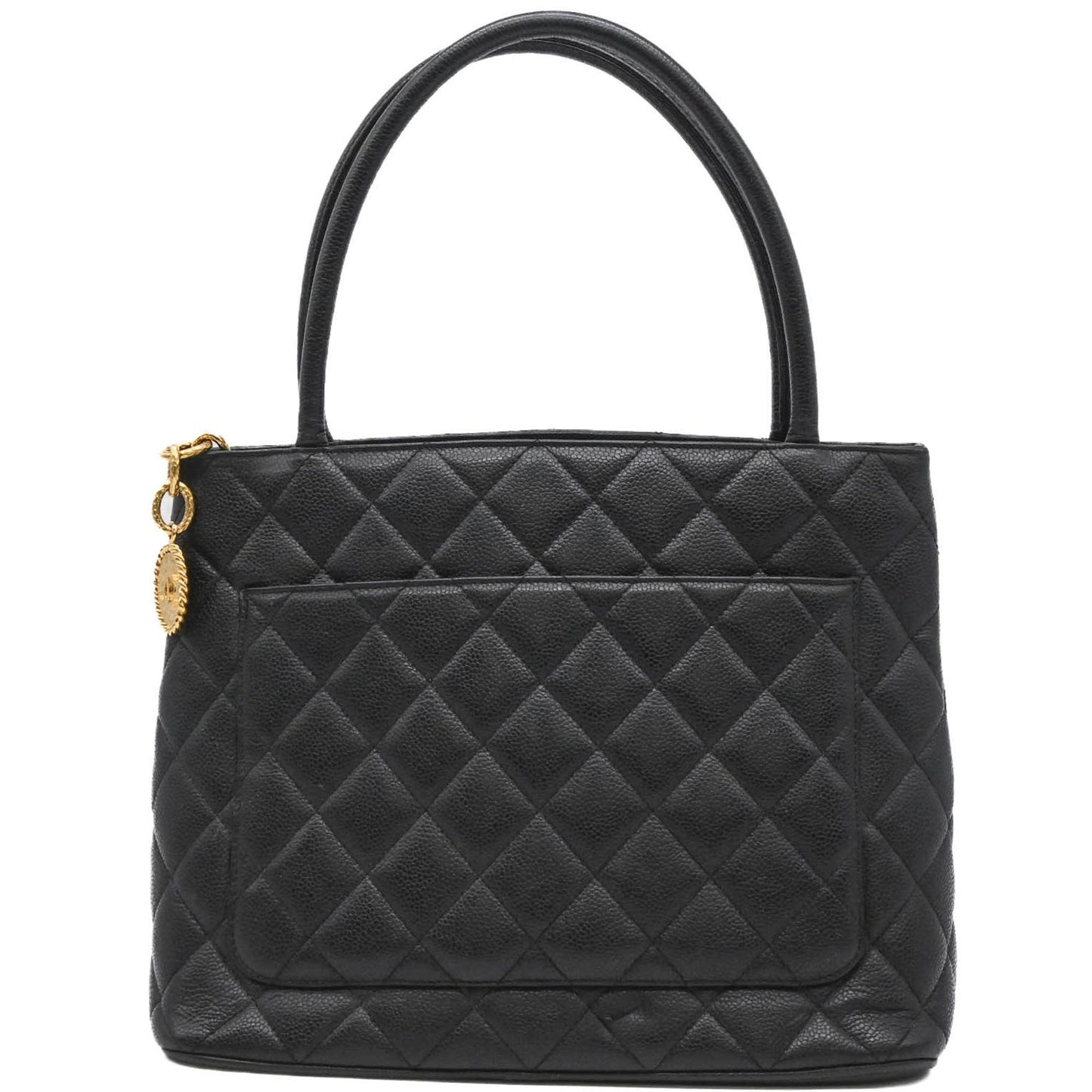 Chanel Black Leather Medaillon