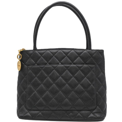 Chanel Black Leather Medaillon
