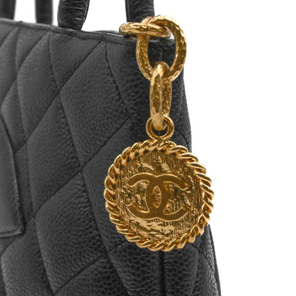 Chanel Black Leather Medaillon