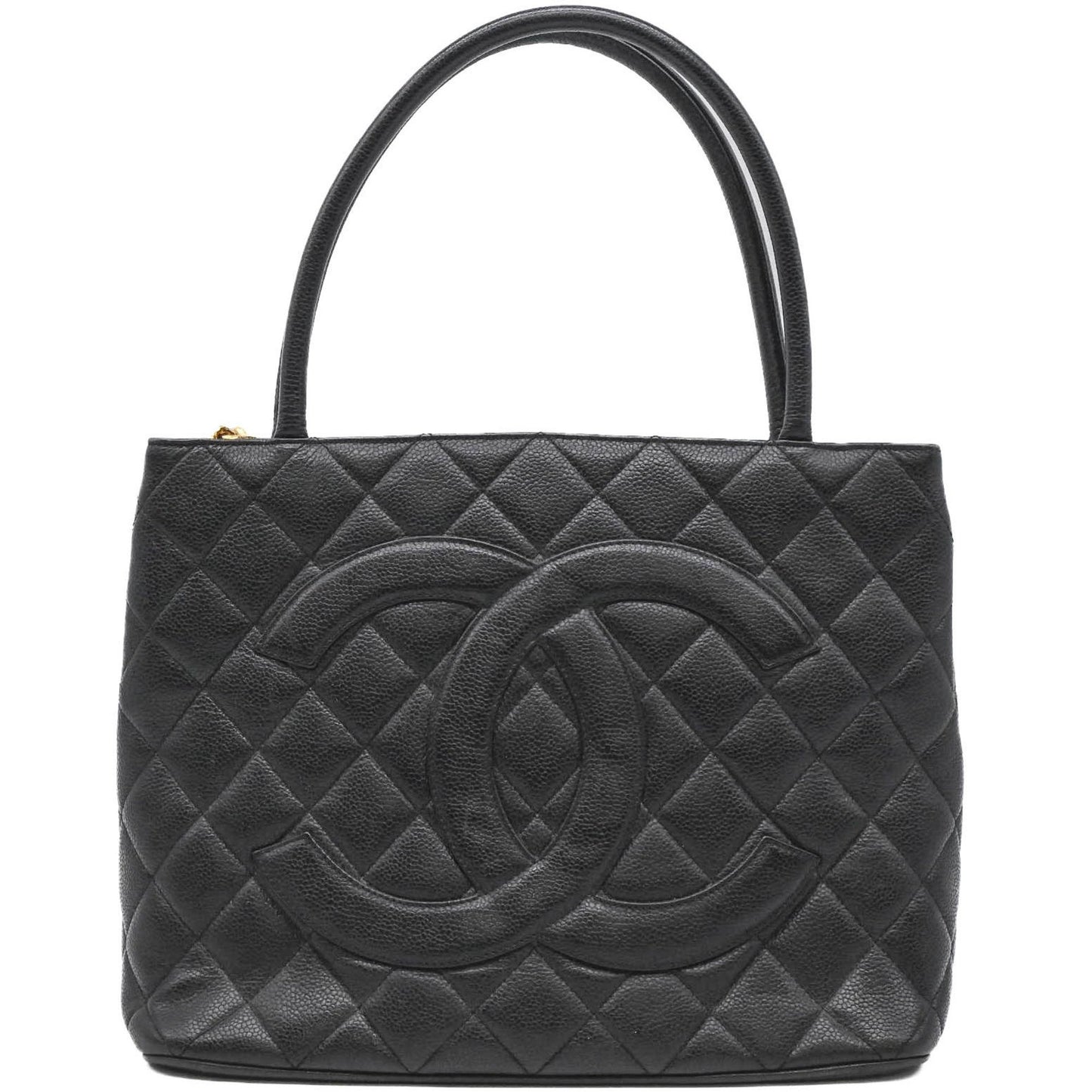 Chanel Black Leather Medaillon