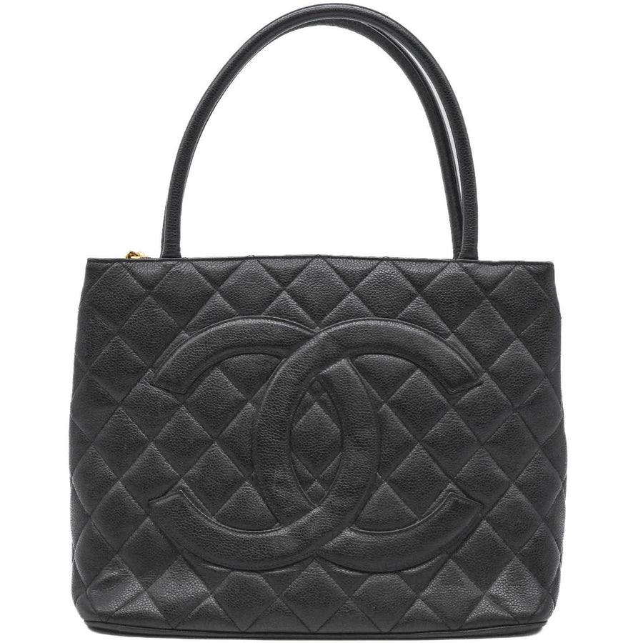 Chanel Black Leather Medaillon