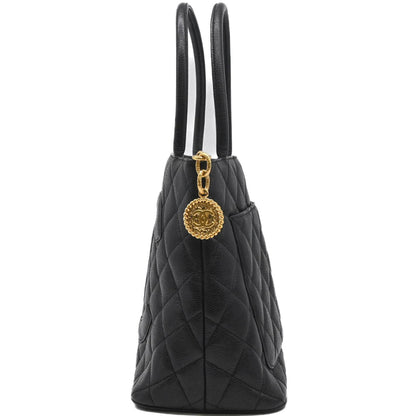 Chanel Black Leather Medaillon
