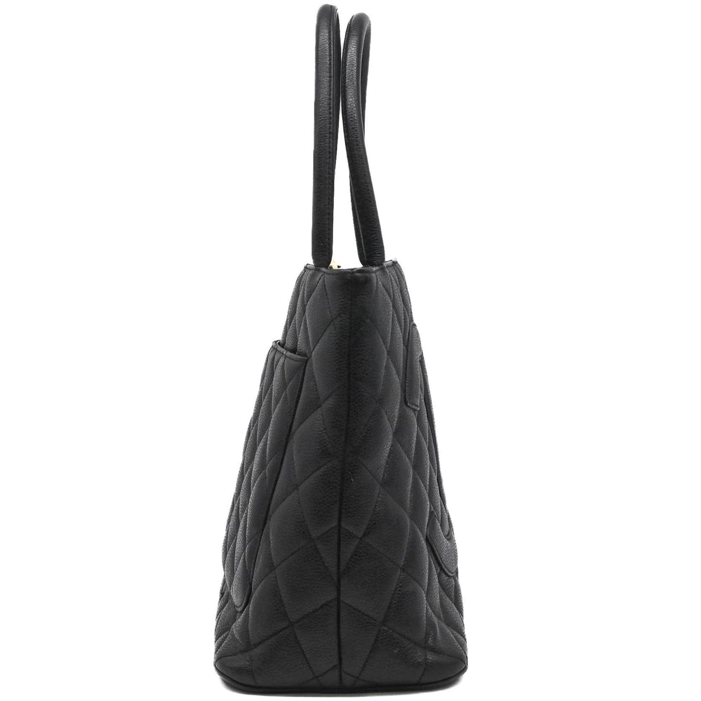 Chanel Black Leather Medaillon