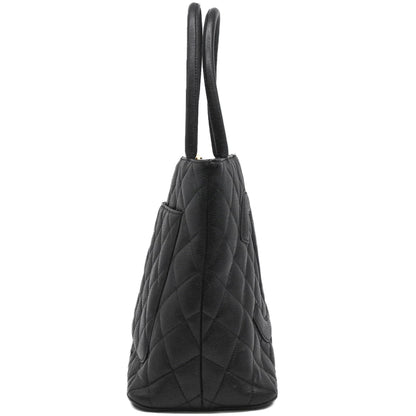 Chanel Black Leather Medaillon