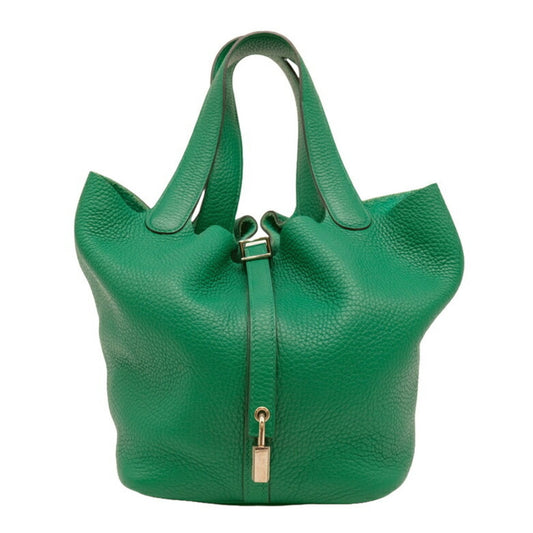 Hermès Green Leather Picotin Lock