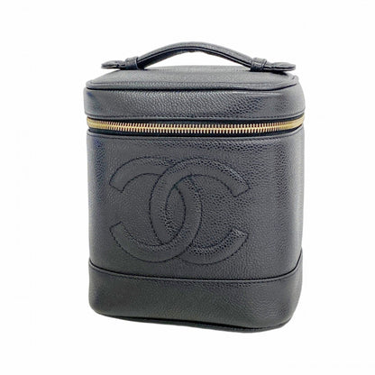 Chanel Black Leather Vanity