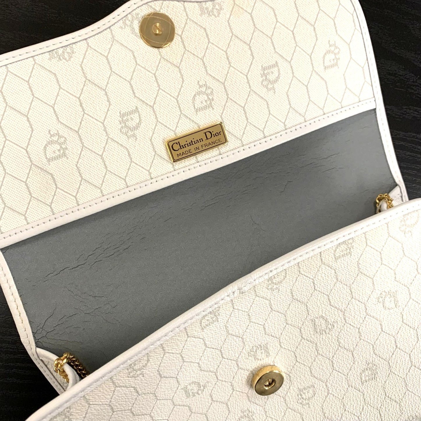 Dior White Canvas Honeycomb