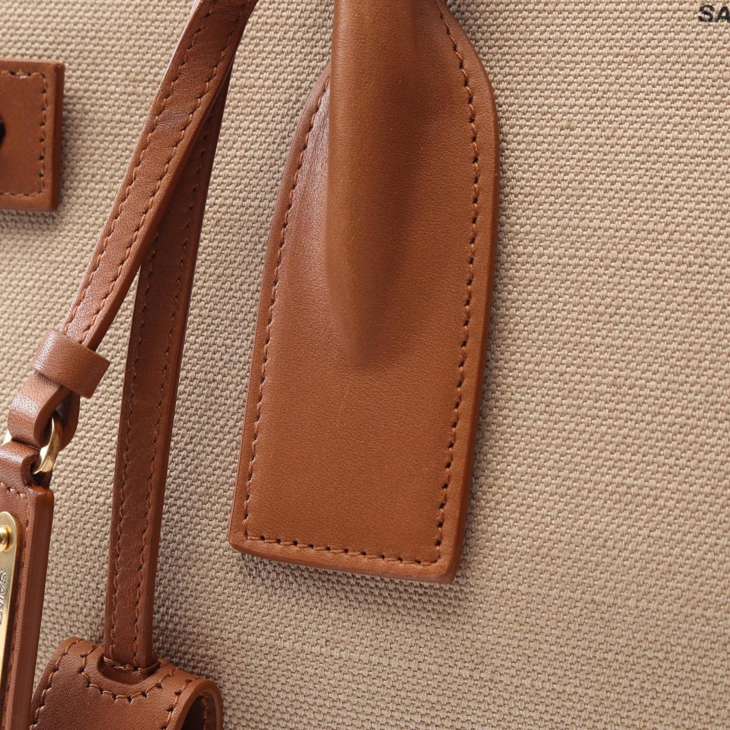 Saint Laurent Brown Canvas Sac De Jour Large