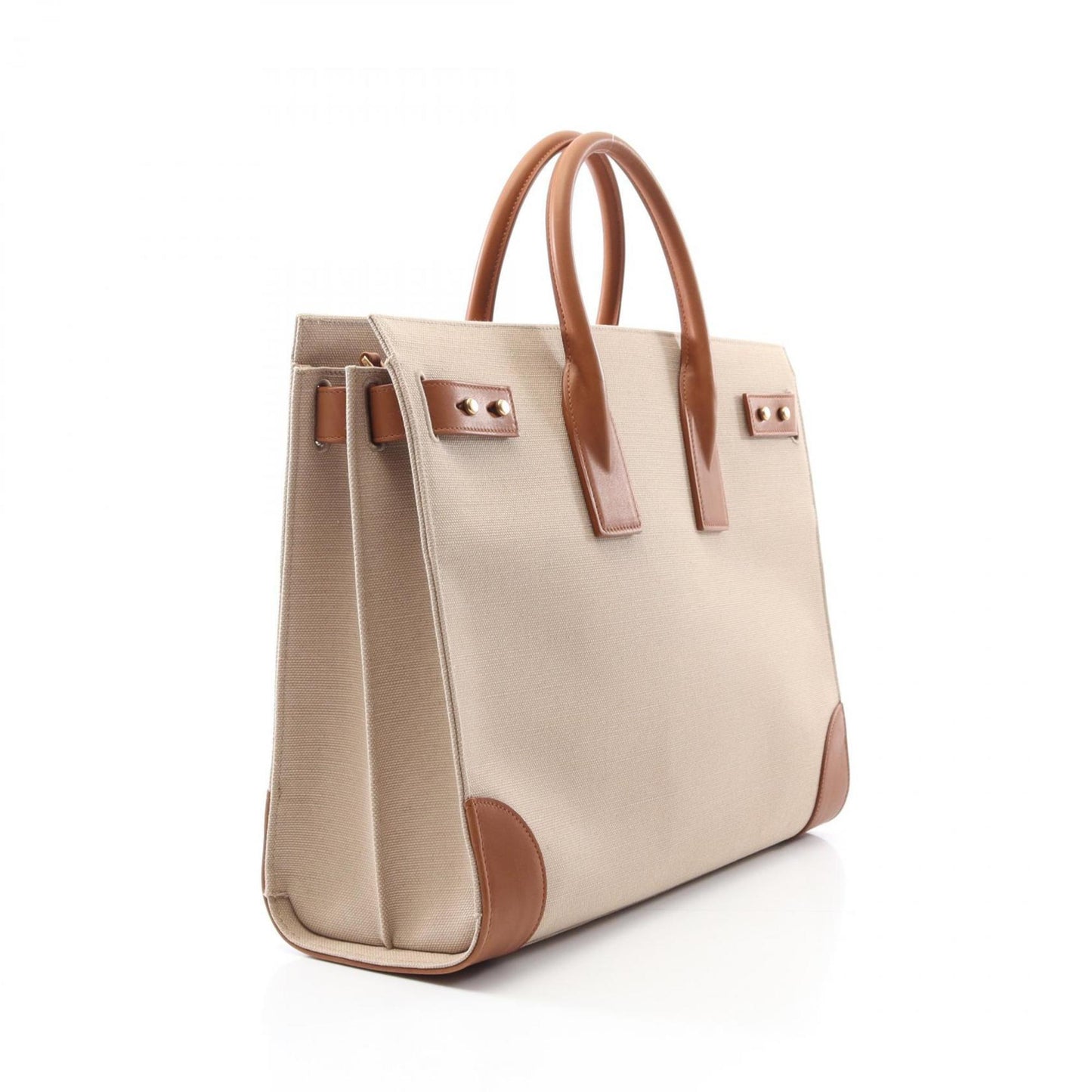 Saint Laurent Brown Canvas Sac De Jour Large