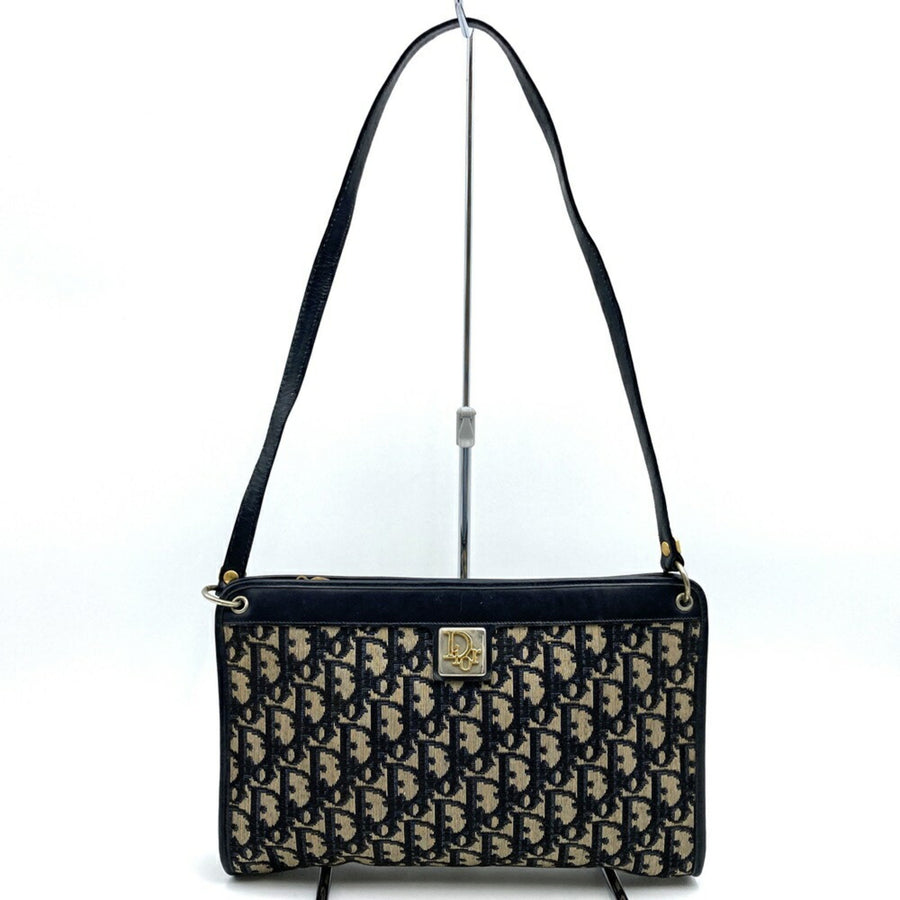 Dior Blue Canvas Trotter Canvas Shoulder Bag