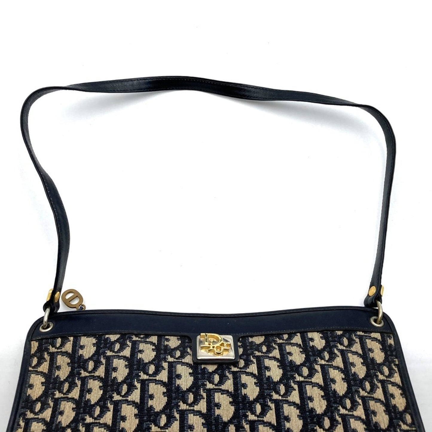 Dior Blue Canvas Trotter Canvas Shoulder Bag