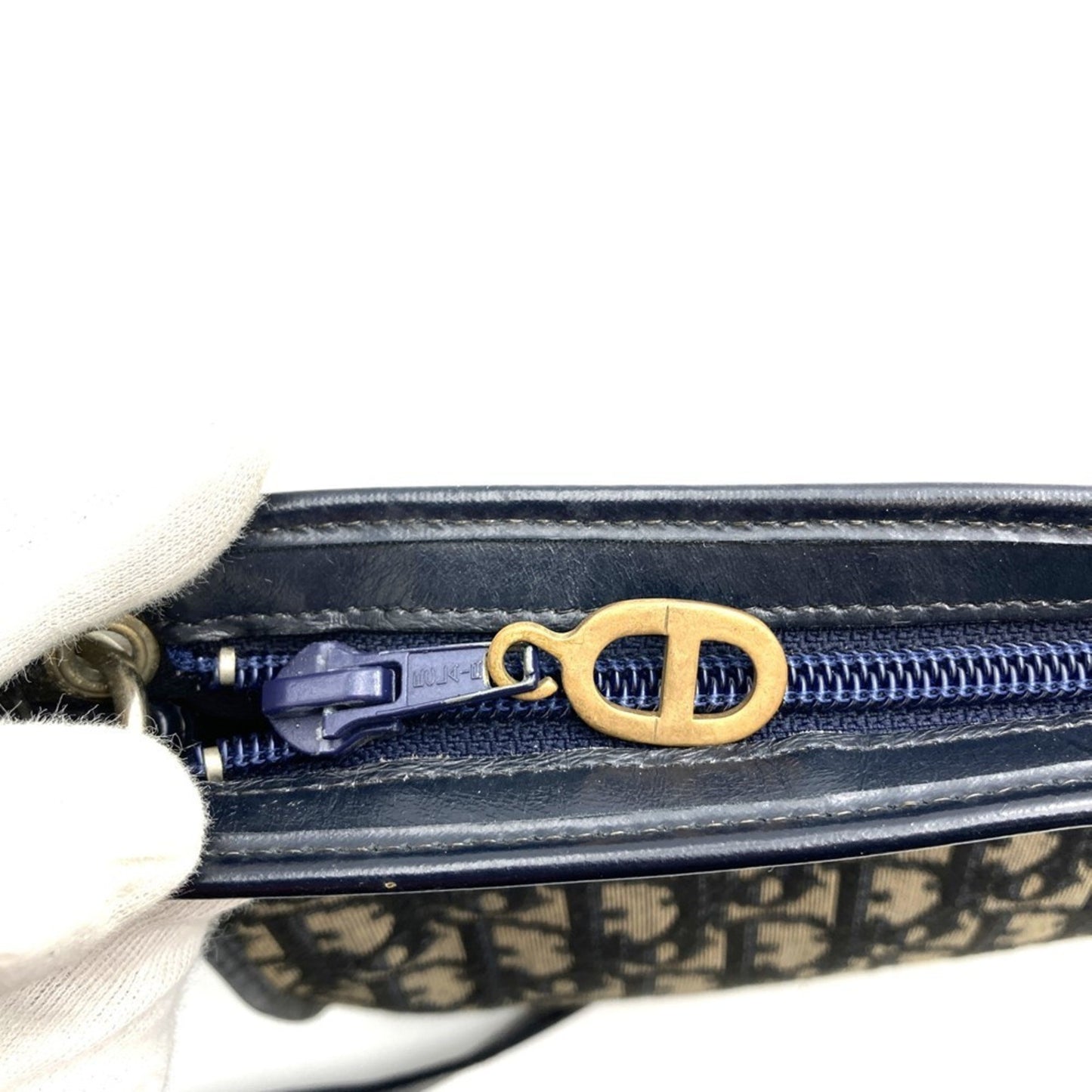 Dior Blue Canvas Trotter Canvas Shoulder Bag