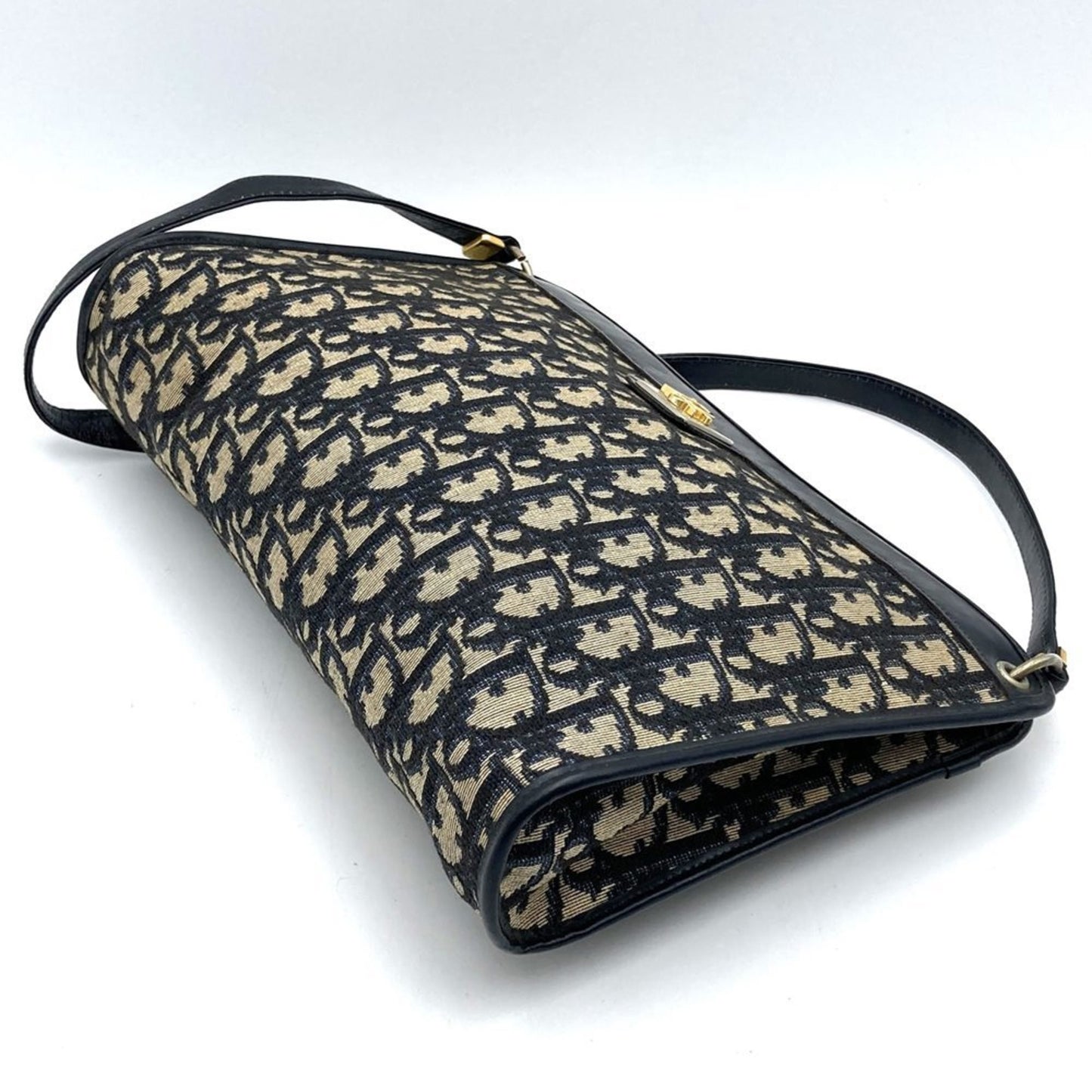 Dior Blue Canvas Trotter Canvas Shoulder Bag