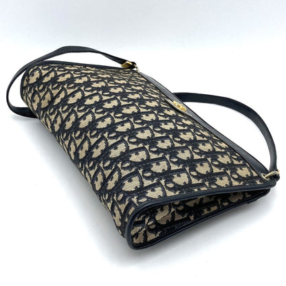 Dior Blue Canvas Trotter Canvas Shoulder Bag
