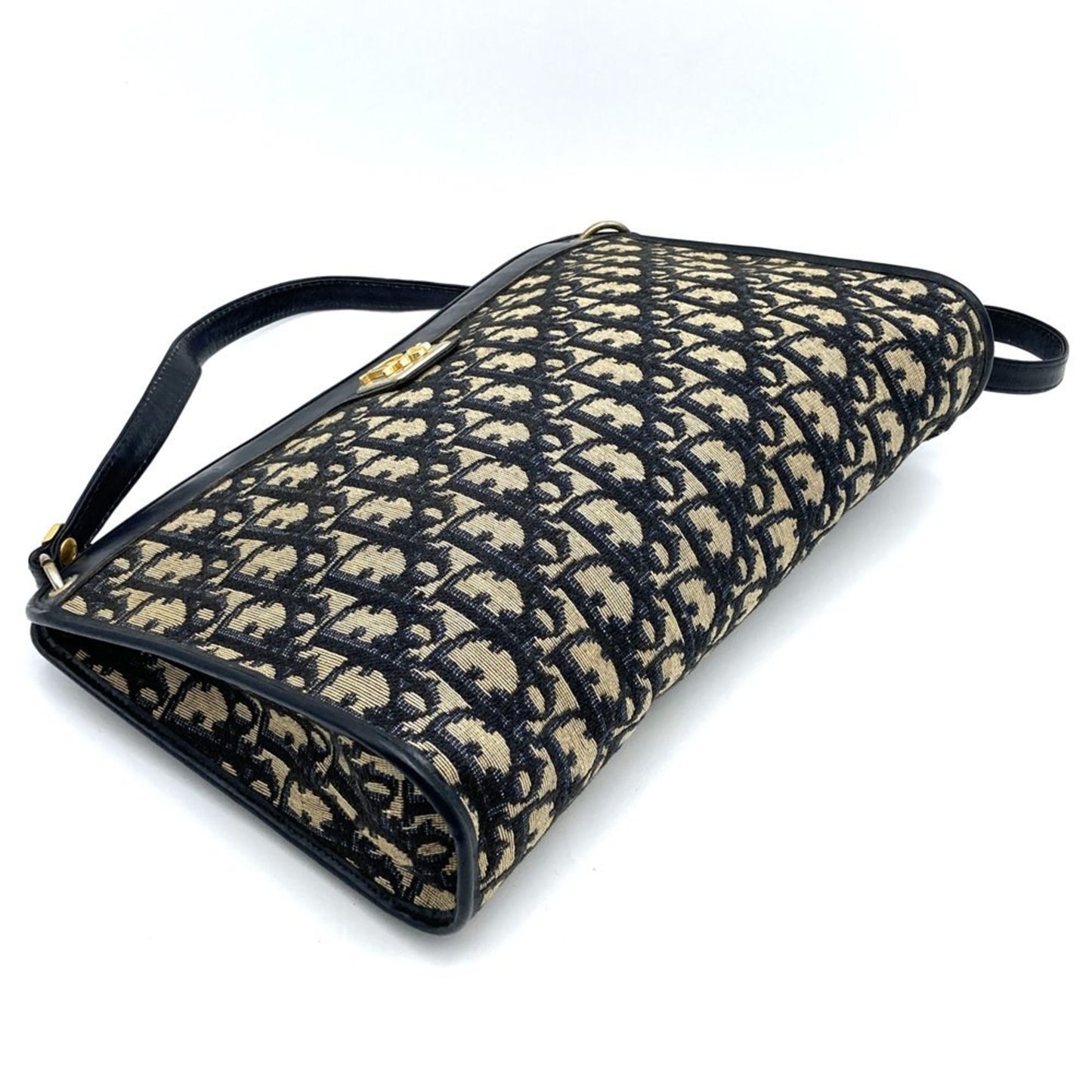 Dior Blue Canvas Trotter Canvas Shoulder Bag