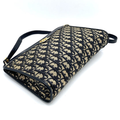 Dior Blue Canvas Trotter Canvas Shoulder Bag