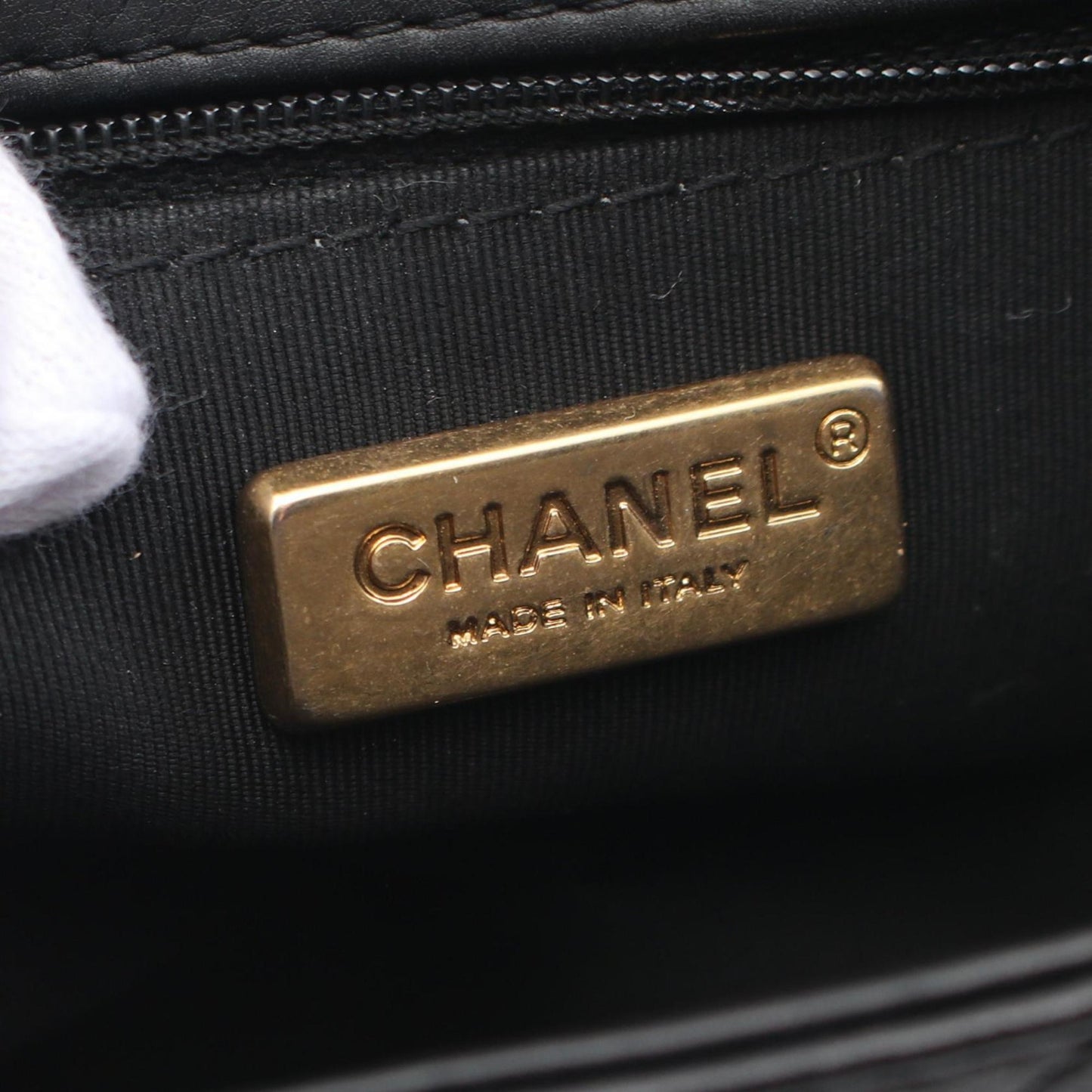 Chanel Black Leather V-stich