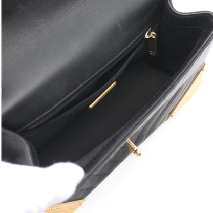 Chanel Black Leather V-stich