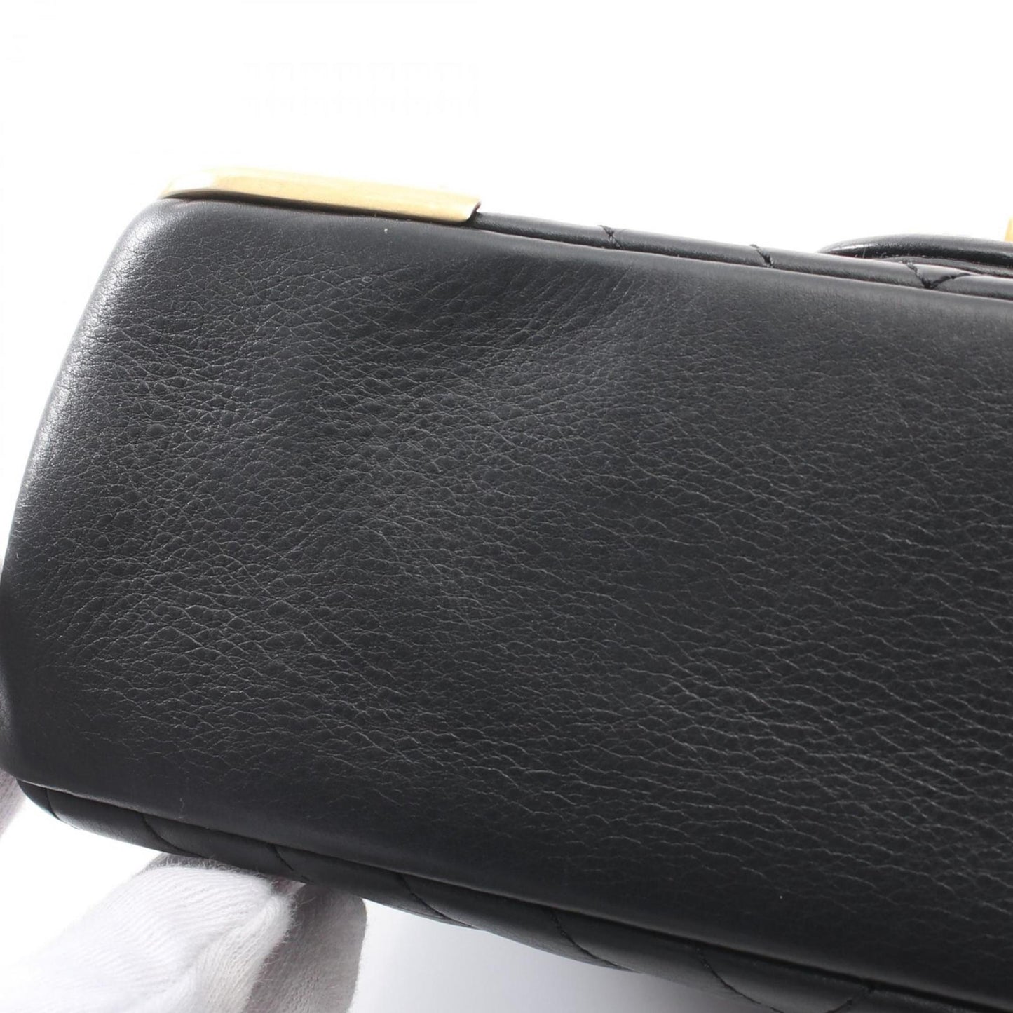 Chanel Black Leather V-stich