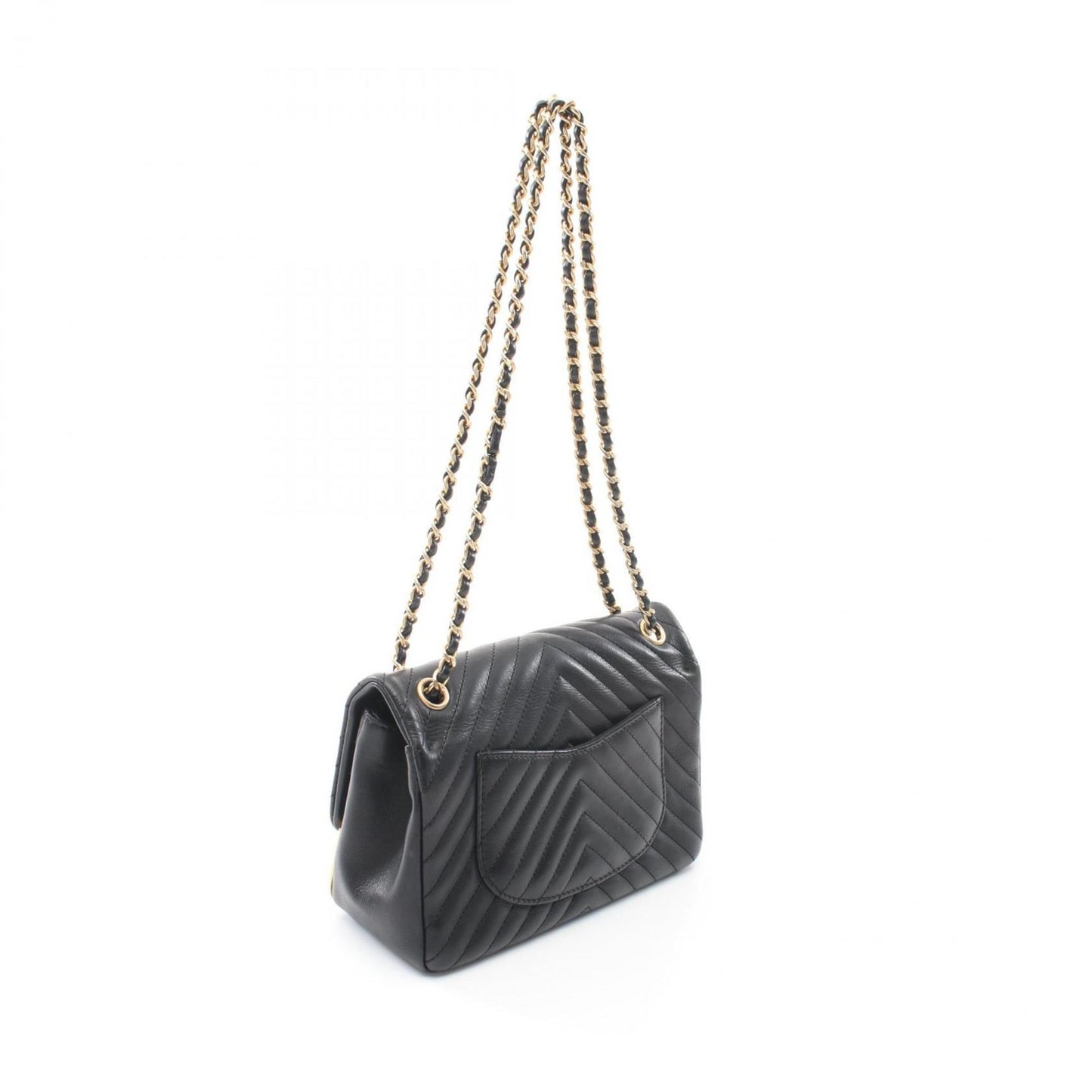 Chanel Black Leather V-stich
