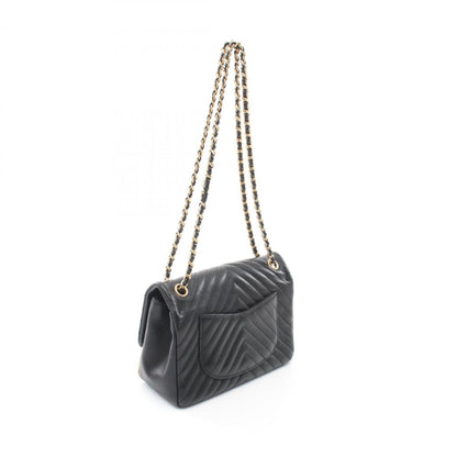 Chanel Black Leather V-stich