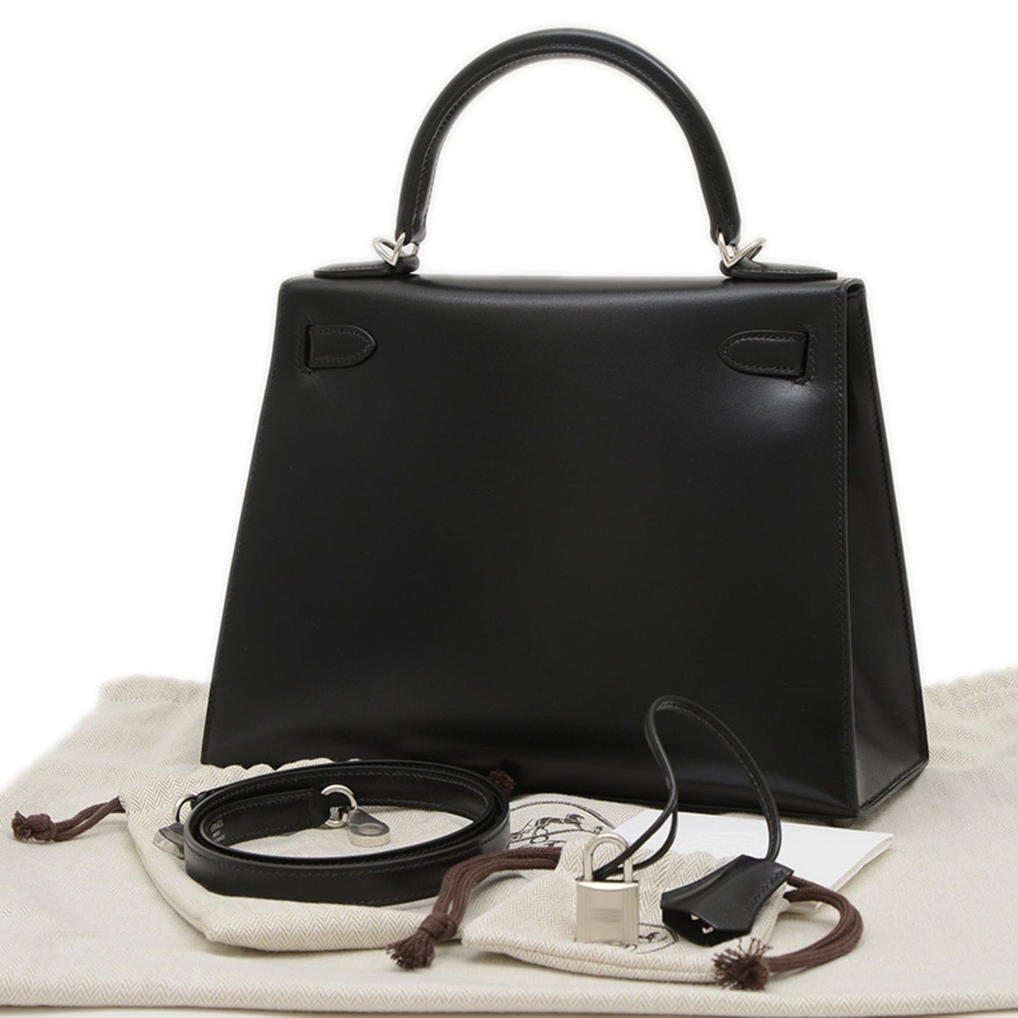 Hermès Black Leather Kelly 28