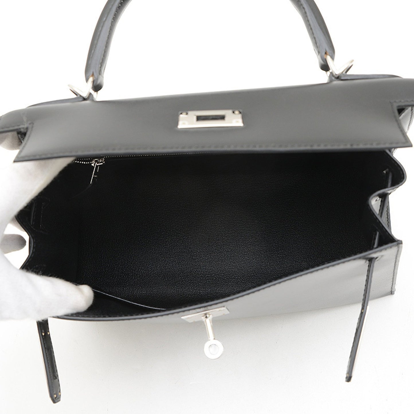 Hermès Black Leather Kelly 28