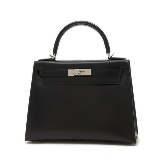 Hermès Black Leather Kelly 28