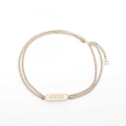 Chanel Silver Leather Belt