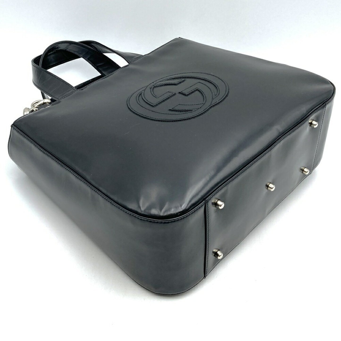 Gucci Black Patent Leather Interlocking G