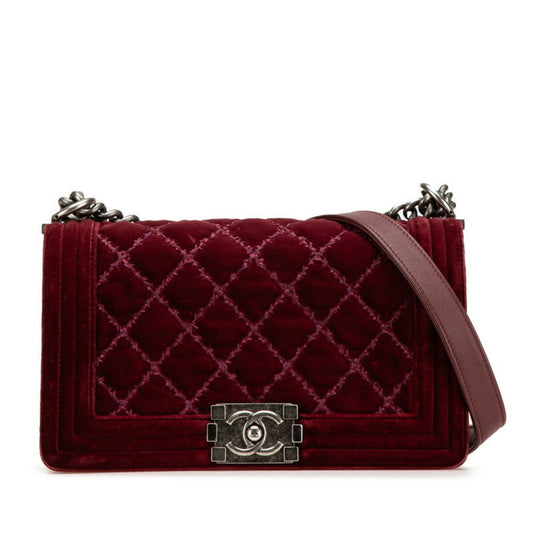 Chanel Red Velvet Boy