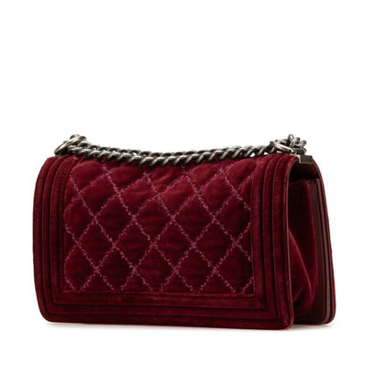 Chanel Red Velvet Boy