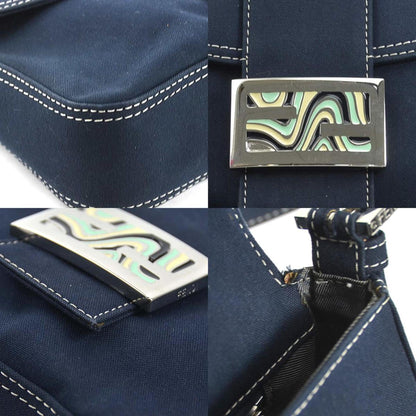 Fendi Blue Canvas Shoulder