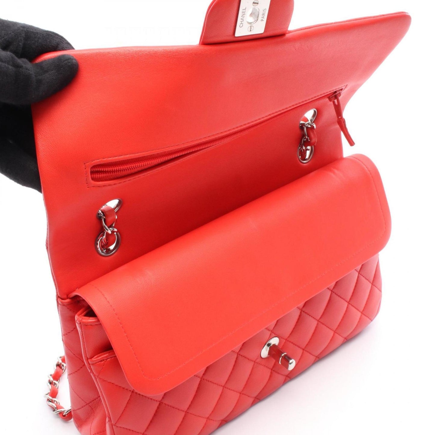 Chanel Red Leather Timeless